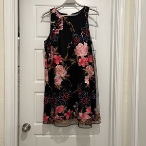 Beautiful black embroidered swing dress